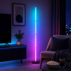 1PC/2PCS Smart RGBIC Floor Lamp, 4-Section Color Changing LED Corner Lamp with Music Sync, App & Remote Control, Timer, USB Powered Mood Light for Bedroom, Living Room, Gaming Room & Party Decor