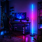 1PC/2PCS Smart RGBIC Floor Lamp, 4-Section Color Changing LED Corner Lamp with Music Sync, App & Remote Control, Timer, USB Powered Mood Light for Bedroom, Living Room, Gaming Room & Party Decor